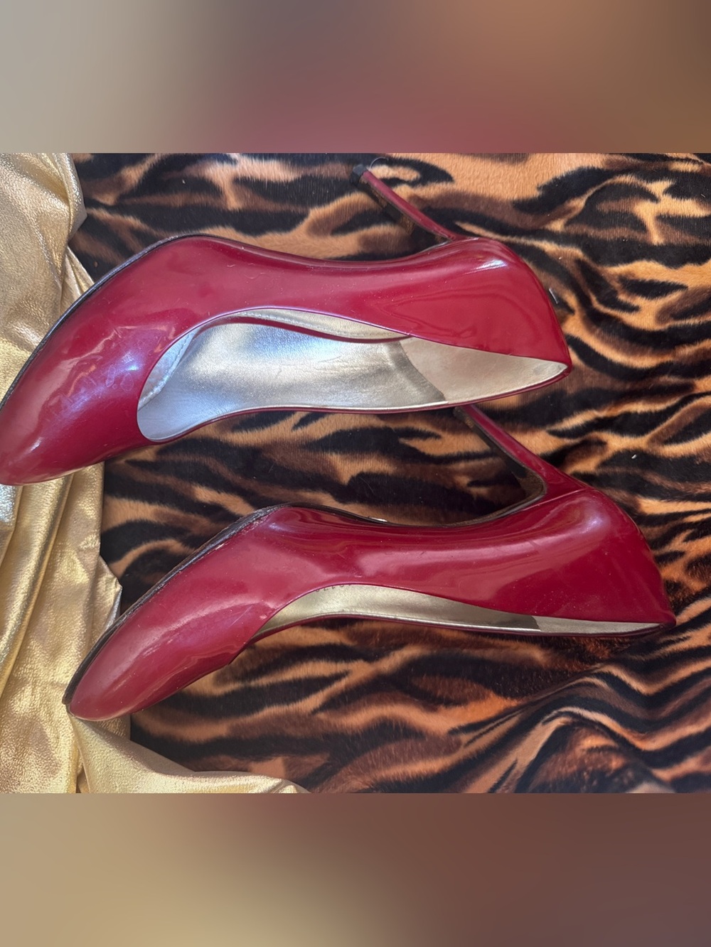 Dolce & Gabbana Burgundy Patent Pointed-Toe Pumps - Picture 2 of 7